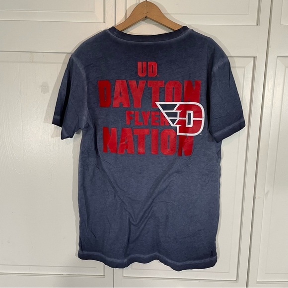 PINK Victoria Secret University of Dayton Flyers UD Navy Blue T-Shirt Pocket Tee - Picture 3 of 10